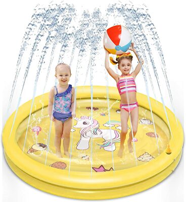 Splash Pad Sprinkler for Kids Outdoor, Newest 68'' Water Toys for Kids Backyard I