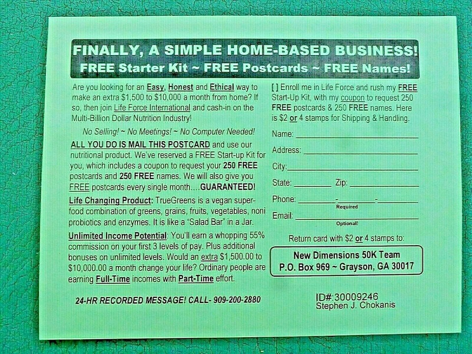 Postcard Mailing Business Opportunity Extra Work From Home! 19