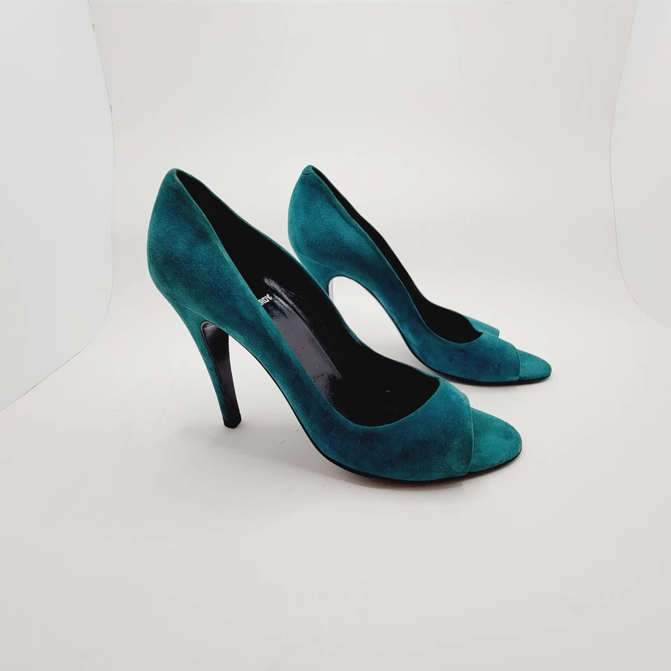 PIERRE HARDY Green Suede 7 Heel Platform Pumps or Shoes 37 1/2 Eur - Image 2 of 4