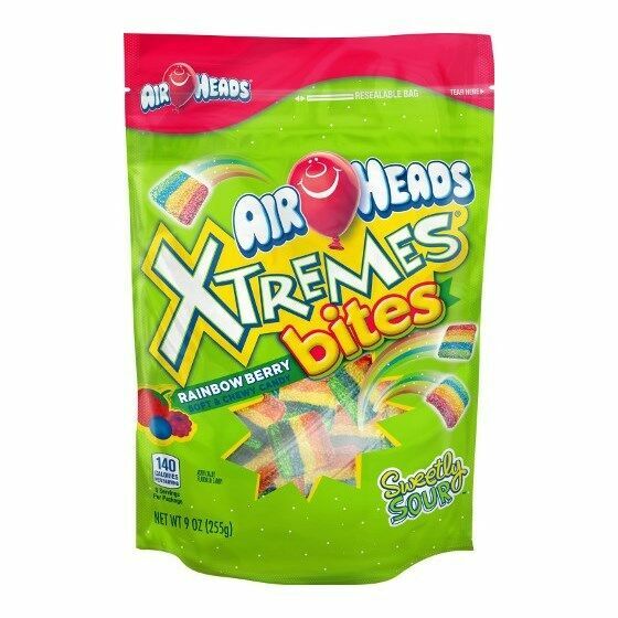 Airheads Xtremes Bites Rainbow Berry Flavor Sour Chewy Candy 9 Oz Bag