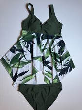 BUCOTA Swimsuits Swimdress for Women Athletic Two Piece Plus Size Tankini Sz XXL