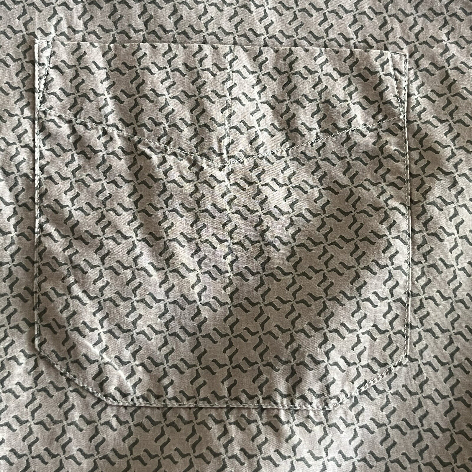 FILA £180+ CAMICIA HARDY AMIES OF SAVILE ROW UOMO 15" MANICA CORTA STAMPATA SETA LTBC