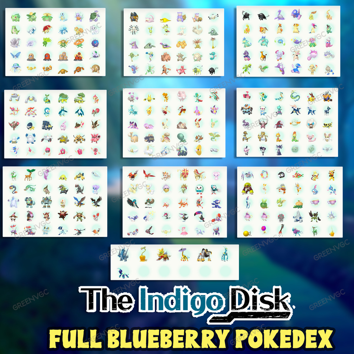 All New Pokemon in Indigo Disk, including stats and shiny locks