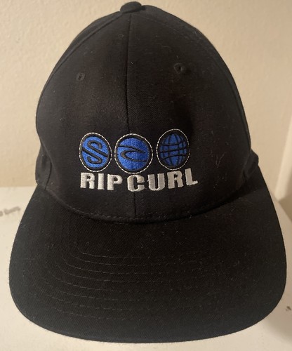 Rip Curl Hat Cap Black Surf Skater Yupoong L/XL