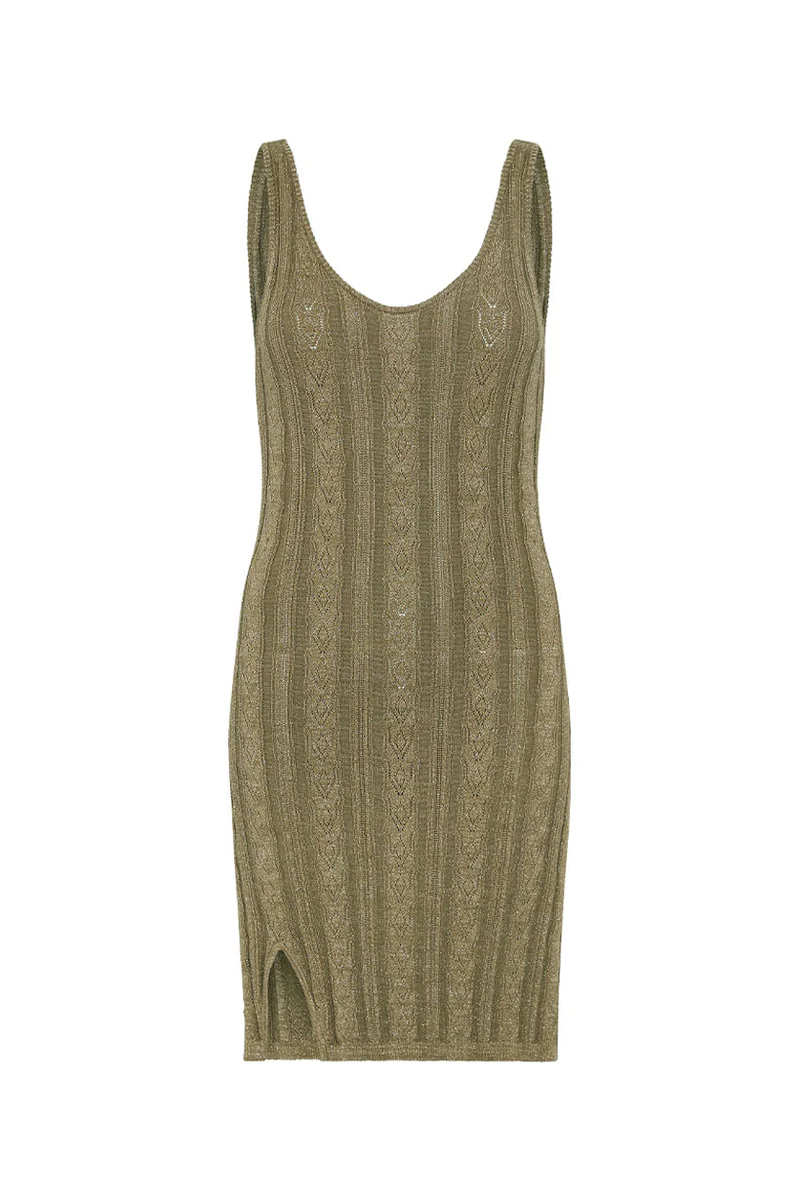 Spell & the Gypsy Frenchie Rib Mini Dress Khaki, S | eBay
