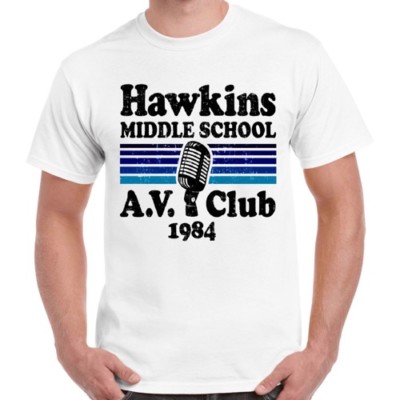 Hawkins Middle Scholl Av Club Stranger Things Coll Geschenk Retro T-Shirt 2351