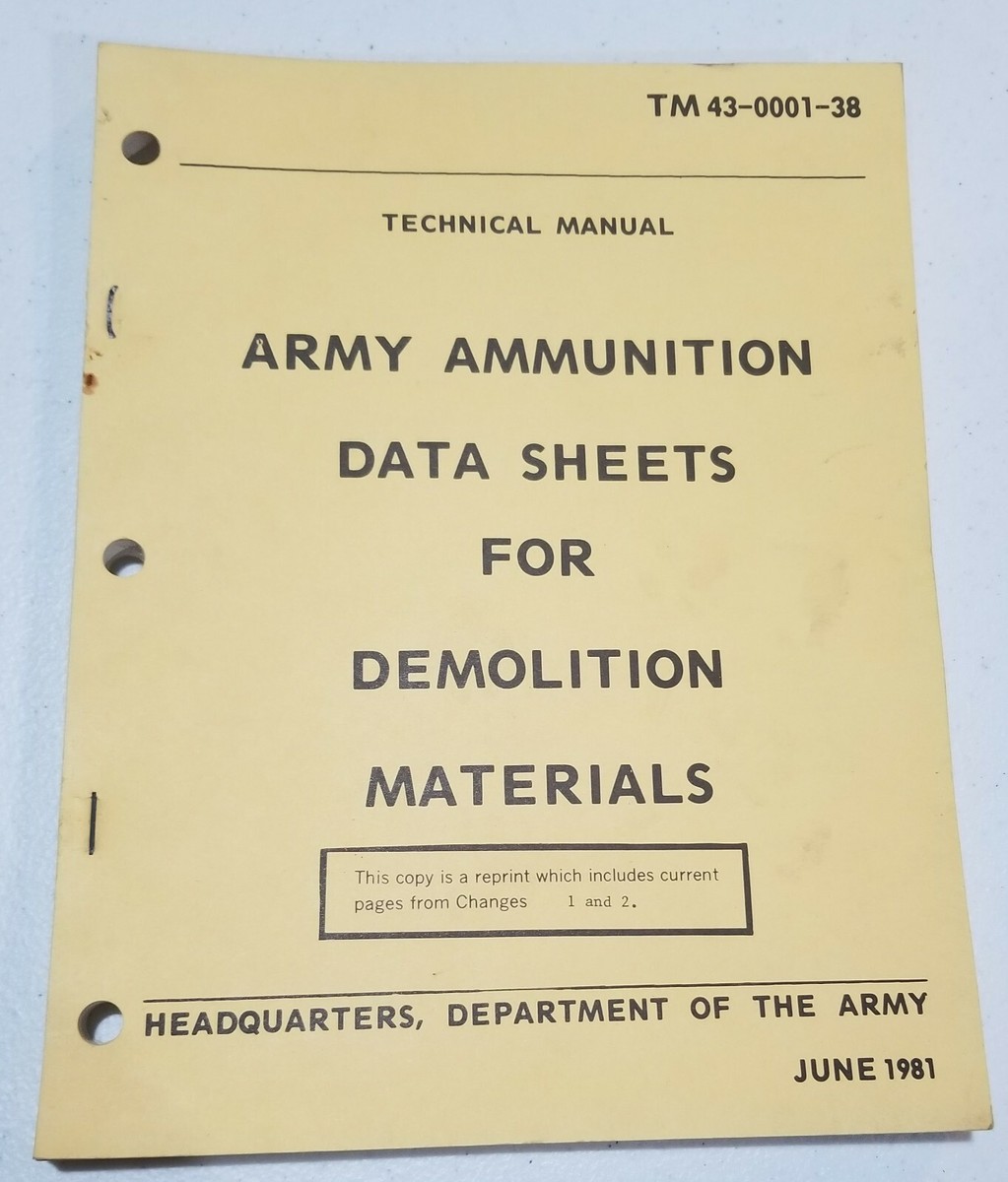 TM 43-0001-38 Ammunition Data Sheets for Demolition Materials 