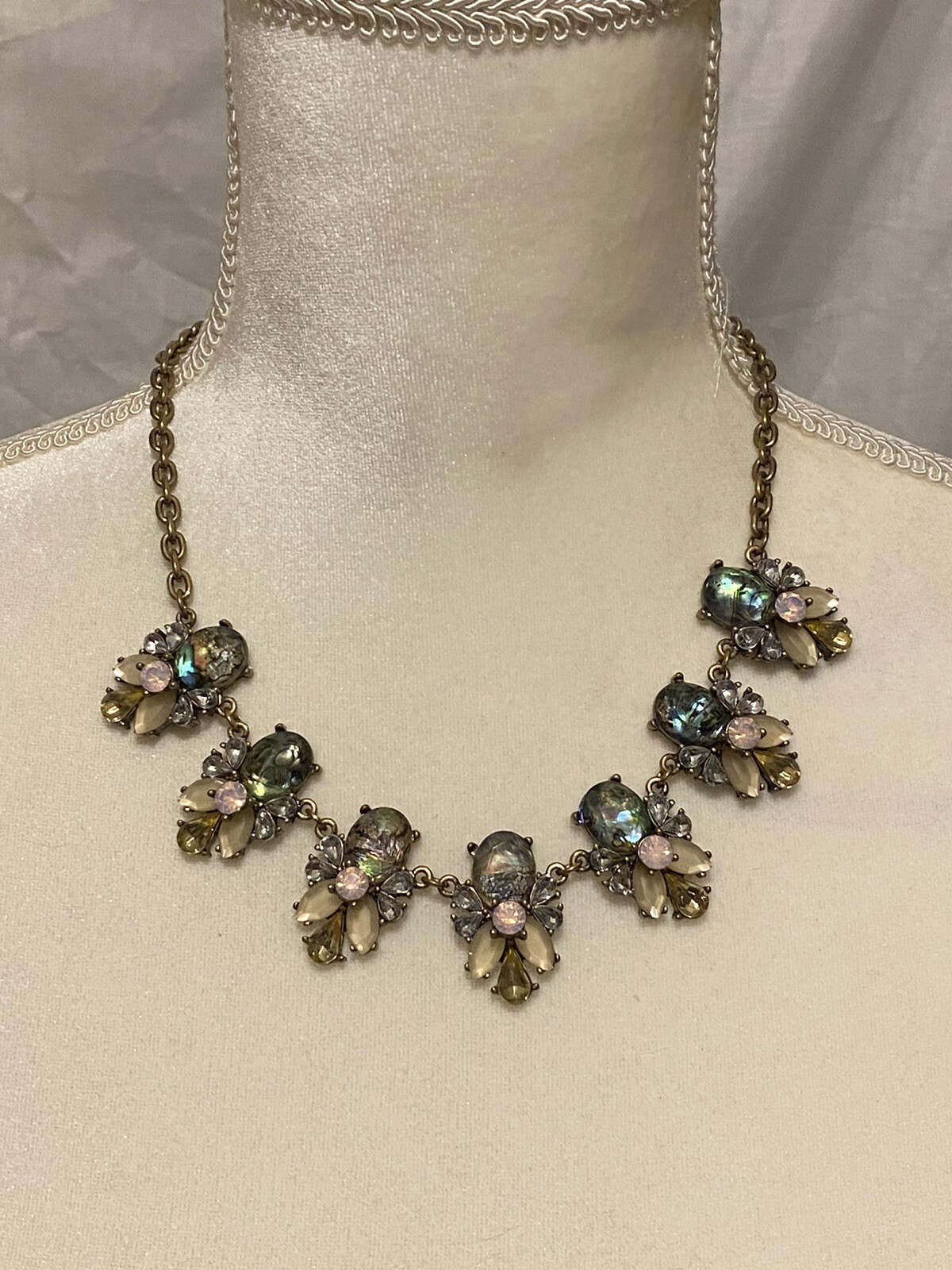 icing statement necklace multiple rhinestone ston… - image 3
