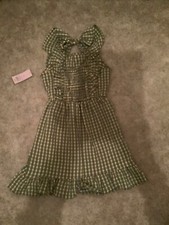 NWT Women's Green Plaid Print Dress Size XS