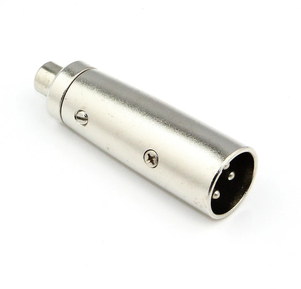 2 pcs Metal XLR 3 Pin Male Jack Plug to Mono RCA Phono Female Adaptor Converter - Image 4 of 4