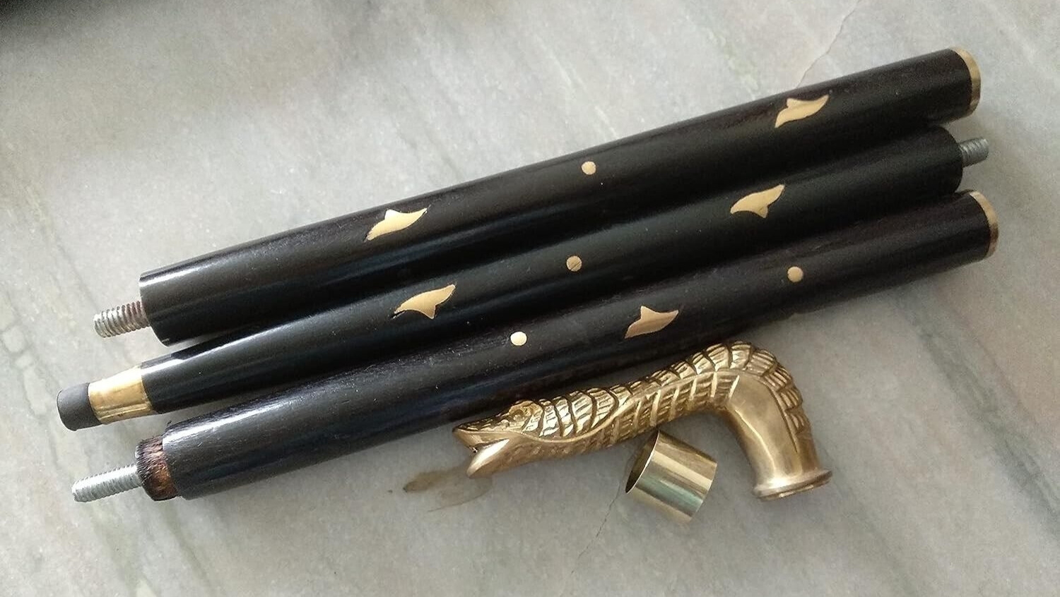 Halloween Solid Brass Snake Design Head Handle Bl… - image 2