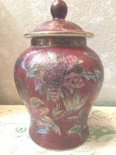 Hand Painted Urn With Lid, Free Shipping