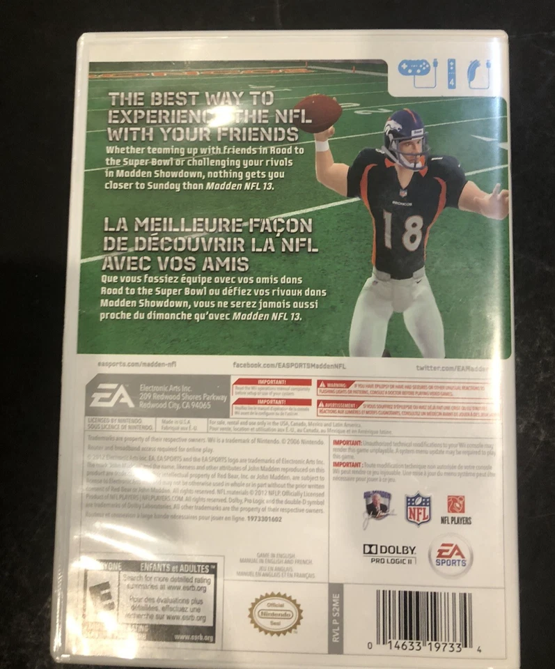 Madden NFL 13 (Nintendo Wii, 2012) - Image 3 of 4