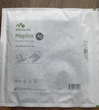 Mepilex Ag Antimicrobial Soft Silicone Absorbent Foam Dressing 8x8in 1pack