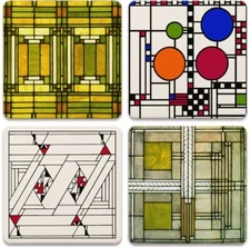 Frank Lloyd Wright Art Glass Designs Absorbent Stone Coasters