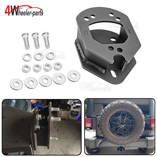 Black CNC Spare Tire Carrier Spacer Fits For 1987-2018 Jeep Wrangler JK TJ YJ US Black CNC Spare Tire Carrier Spacer Fits For 1987-2018 Jeep Wrangler JK TJ YJ US