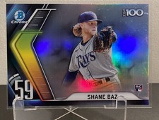 Shane Baz 2022 Bowman Chrome Scouts Top 100 Tampa Bay Rays Baseball Card #BTP59 