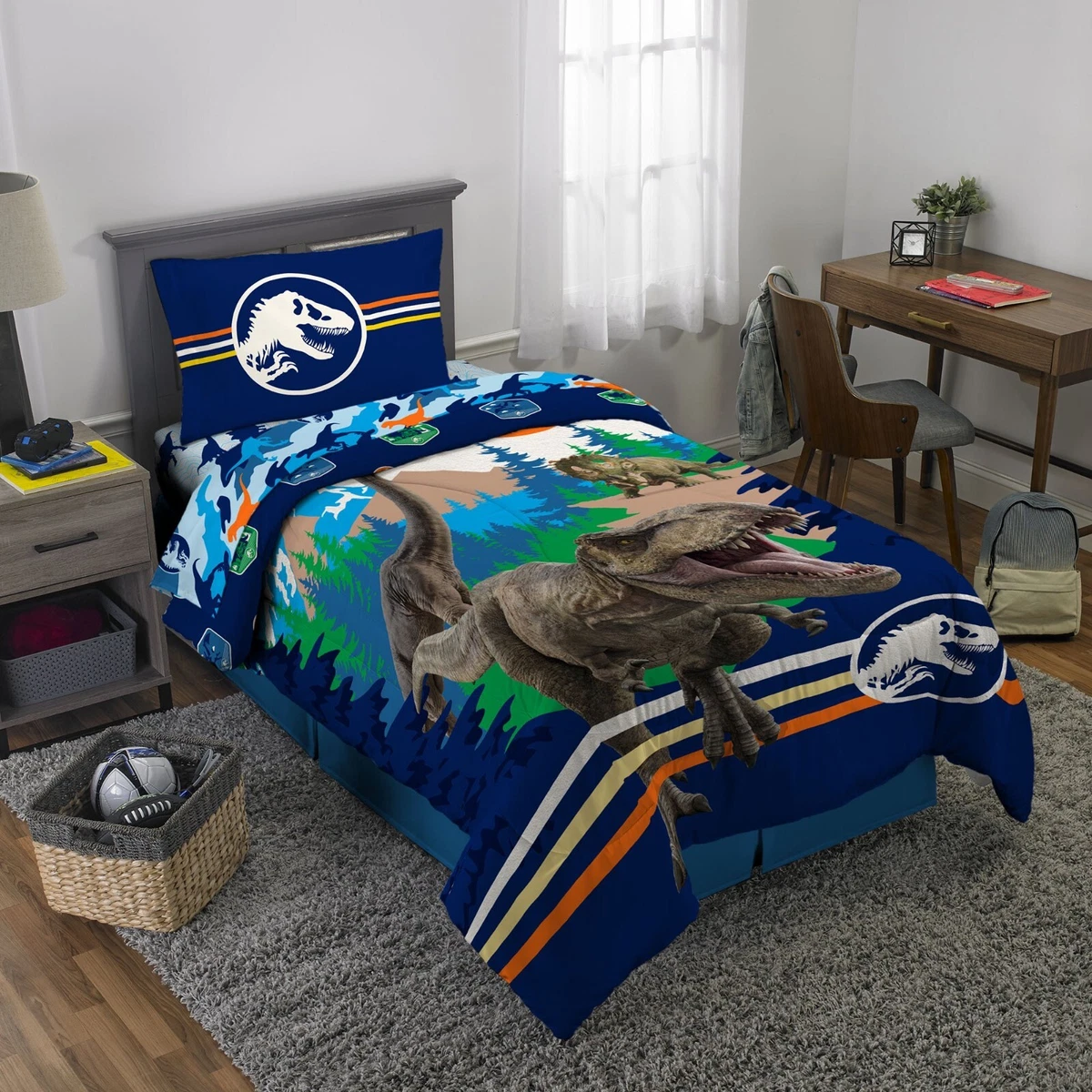 Kids Bedding Set Jurassic World Twin Bed in a Bag Comforter and
