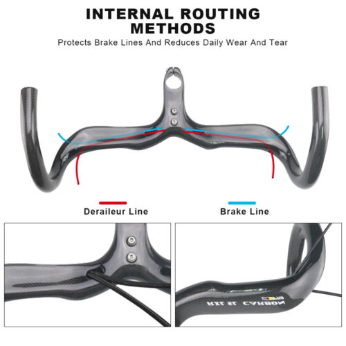Integrated Carbon Bicycle Handlebar Road Race Bike Drop Bar 28.6mm 400/420/440mm - Picture 3 of 48