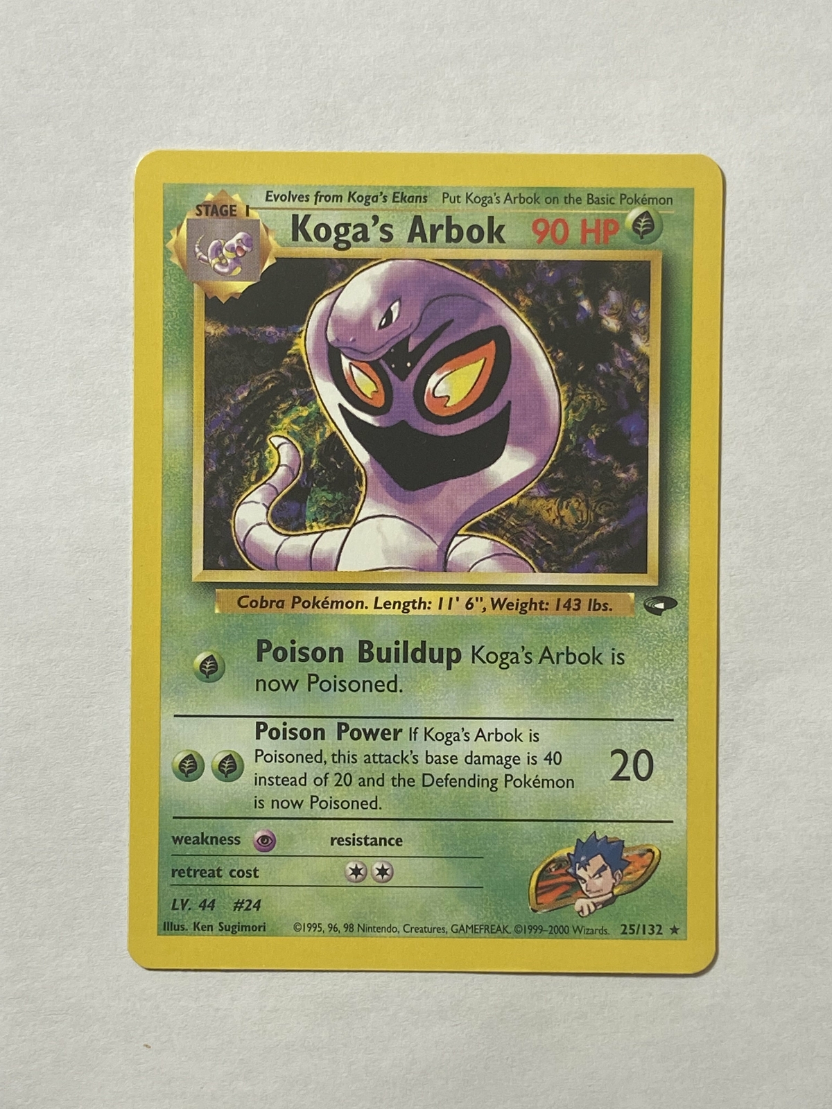 Koga's Arbok Near mint English Gym Challenge 25/132