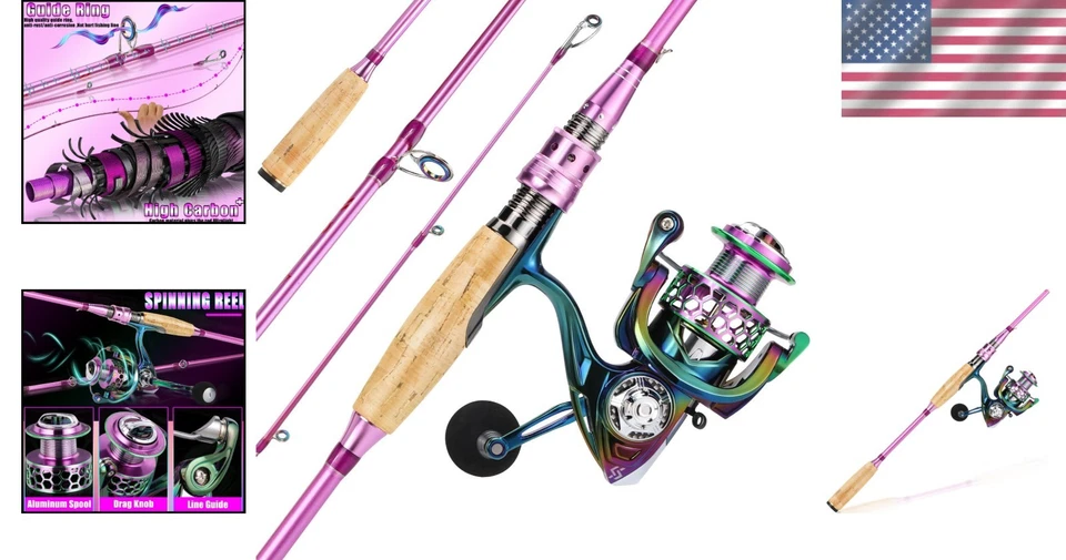 Compact 6.9ft Spinning Rod & Reel Set - Perfect for Home and On-the-Go Fishing - Image 2 of 4