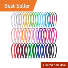 Duufin 50pc Satin Headbands Girls Multicolored 1cm