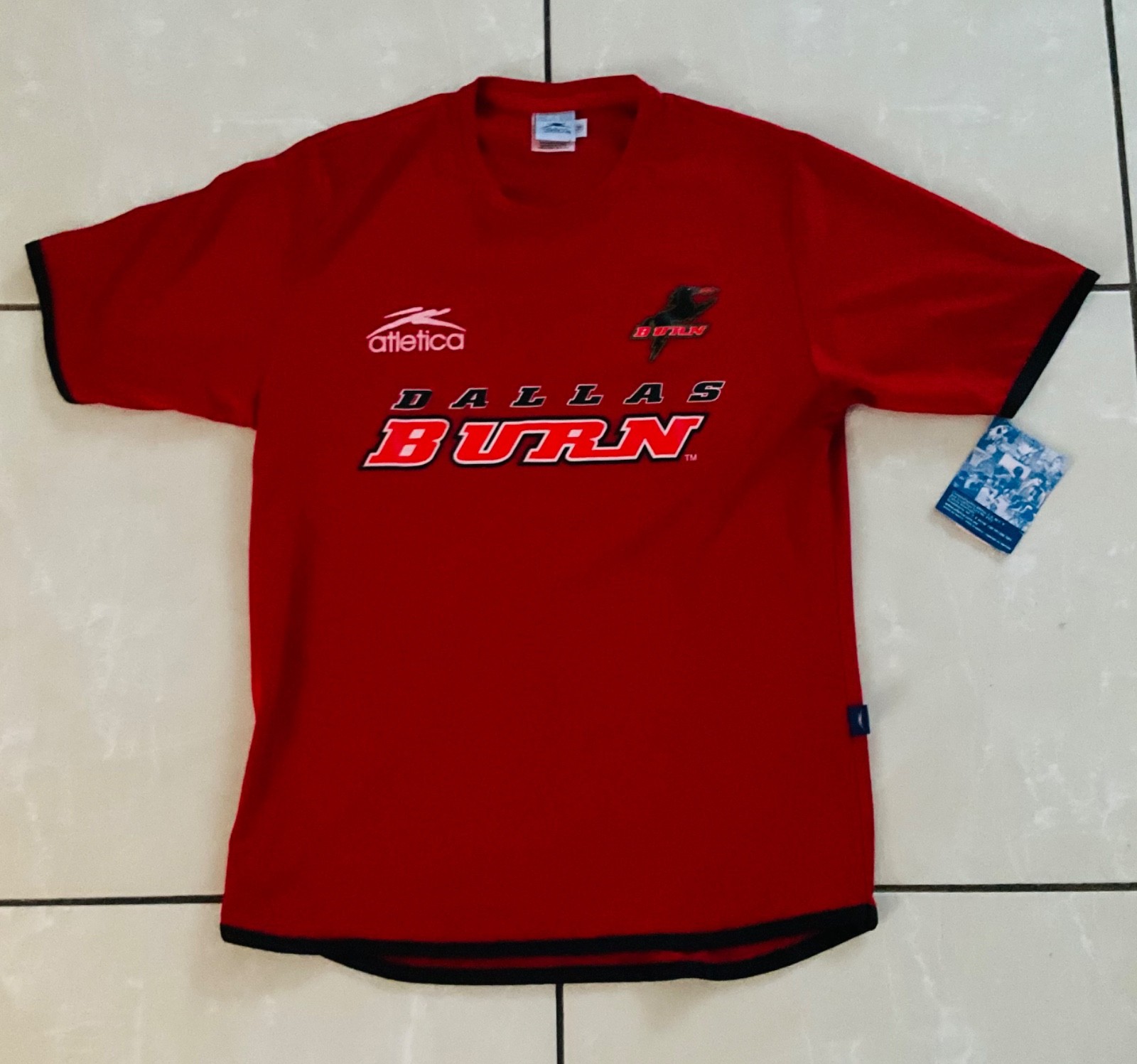 NWT Vintage 2000-2003 Atletica Dallas Burn Red Soccer TShirt/Jersey Sz Youth 16