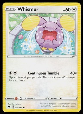 Whismur 135/185 Common Vivid Voltage Pokemon Near Mint