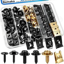 60Pcs U-Nut Clips and Body Bolts Screws Assortment Kit, 10 Sizes Auto Car U Clip