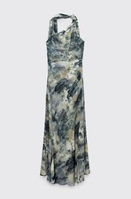 ZARA Women’s Marble Print Maxi Dress Medium M Halter Sleeveless Summer Casual