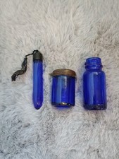 Vintage Cobalt Blue Glass Bottles And Perfume Bottles