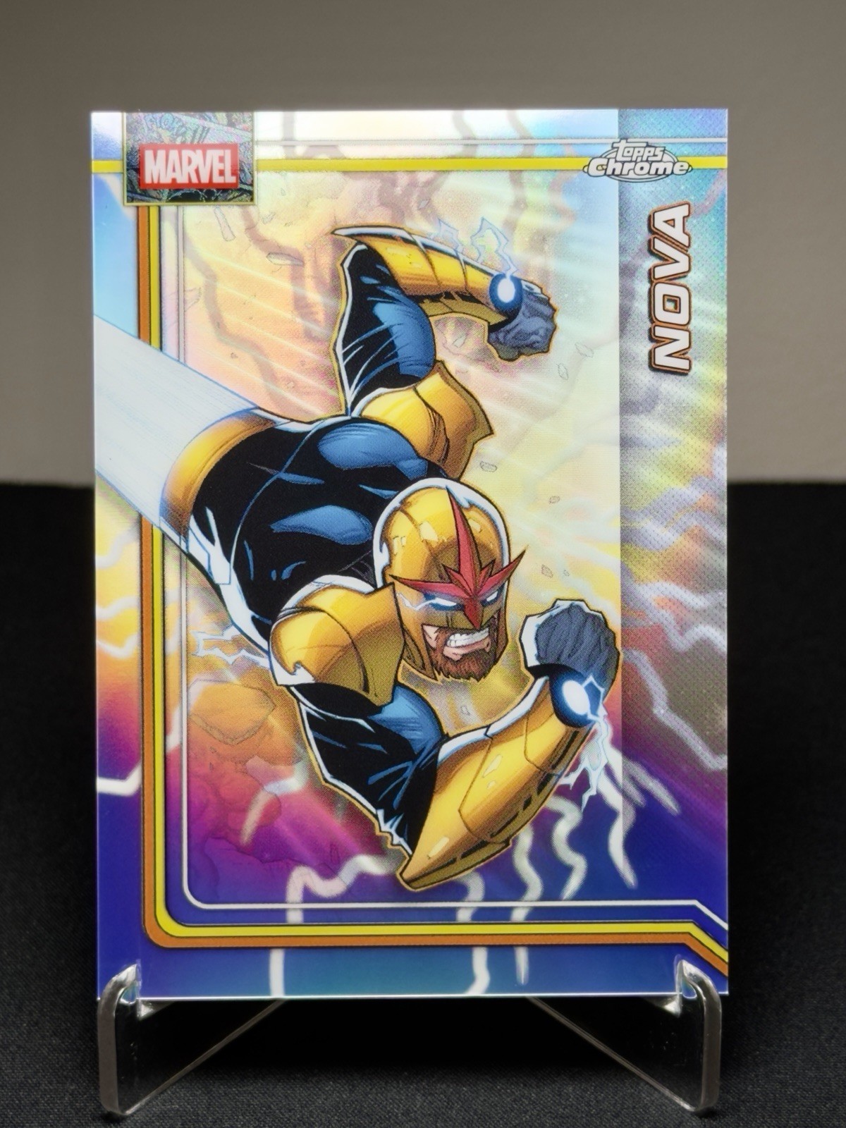 2026 Topps Chrome Marvel Lightning Refractor Nova #89 Guardians of the Galaxy