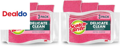 Gentle Clean Delicate Scrub Sponges, for Washing Dishes and Cleaning Kitchen, 3 