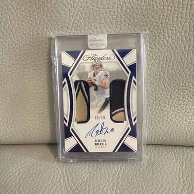 2024 Panini Flawless Drew Brees #9/10  (Jersey Match) No.DPA-DBS DUAL PATCH AUTO