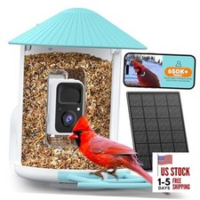 by Birdfy Smart Bird Feeder with 2K HD AI Camera Solar Powered, Wireless Blue