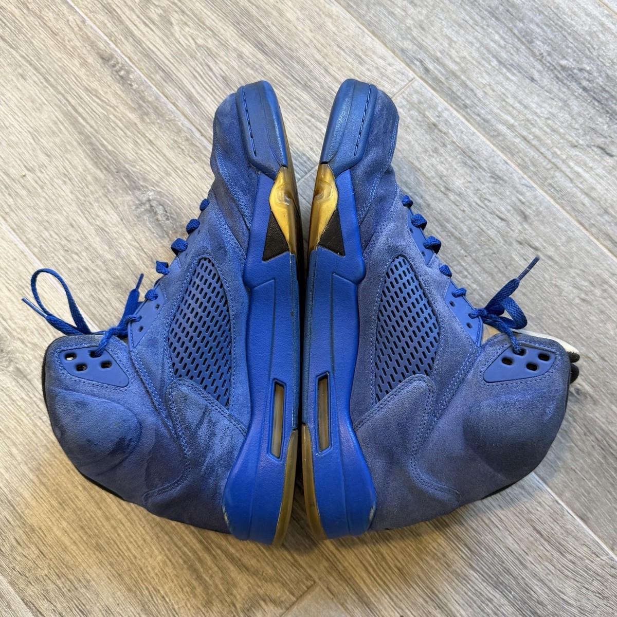Nike Air Jordan 5 Retro Blue Suede Men's Size 13 Triple Blue