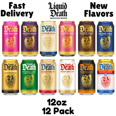 Liquid Death Sparkling Water & Soda 12oz Cans Choose (12 Pack) - Choose Flavor