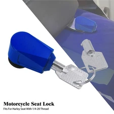 Blue Seat Lock Push Pin 2 Keys Anti Theft Set For Harley Sportster Touring Dyna