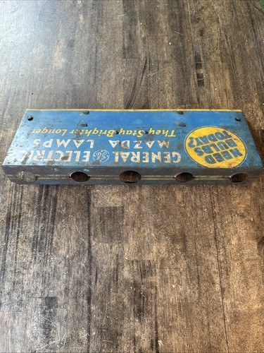 1920’s General Electric GE Mazda Lamps Tin Litho Sign Display “need Bulbs Today” - Picture 2 of 11