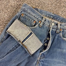 Vintage Levis 501XX Redline Selvedge Jeans 70's Button Fly Straight Mens 32x36