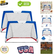 Kids Soccer Goal, Pop Up Soccer Goal Net for Backyard, Set of 2 with Portable...