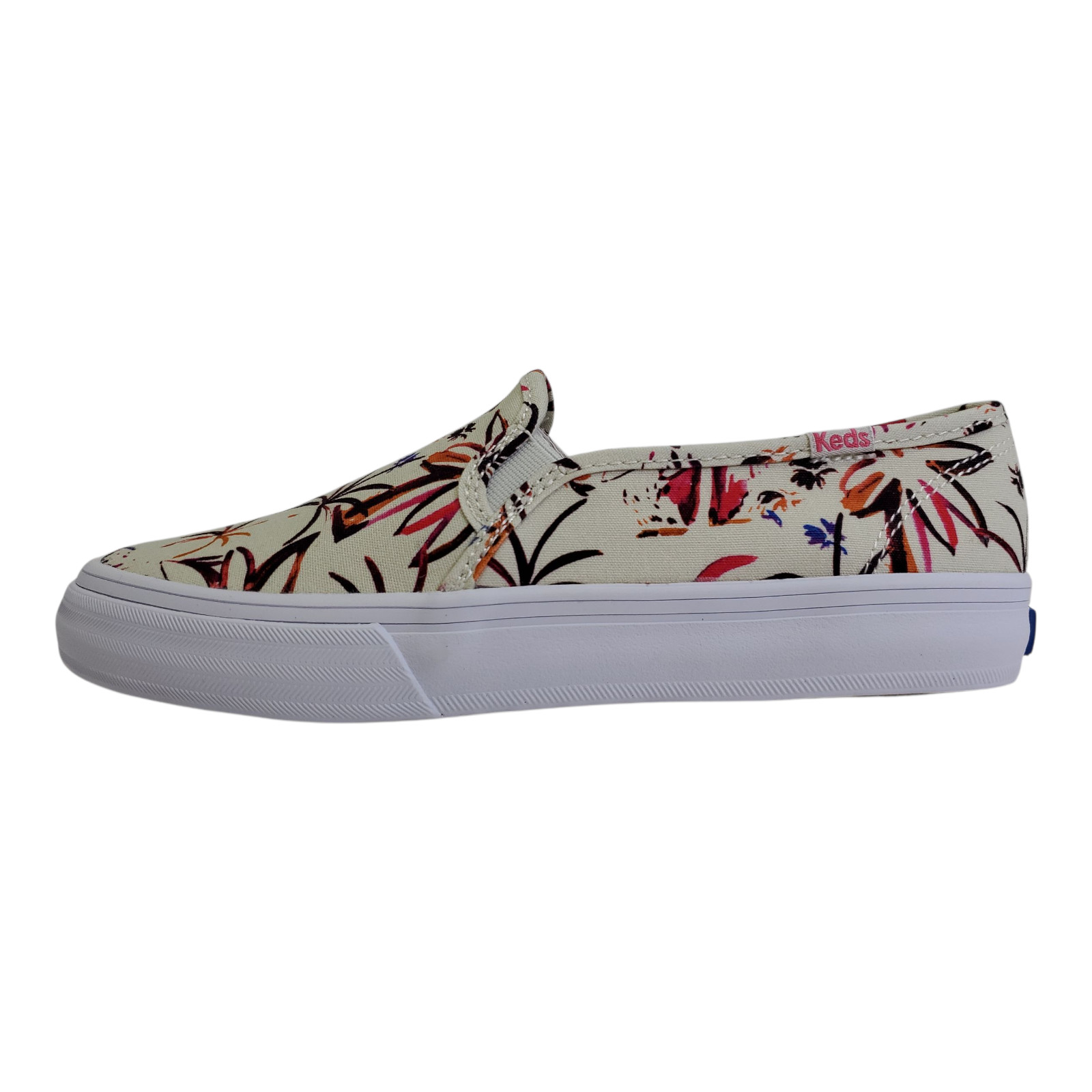 Keds Women's Double Decker Slip-On Sneakers, Grey/Pink Islan