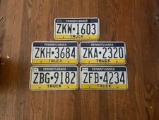 Lot Of 5 Pennsylvania PA 2016 Truck License Plates Rustic Dented