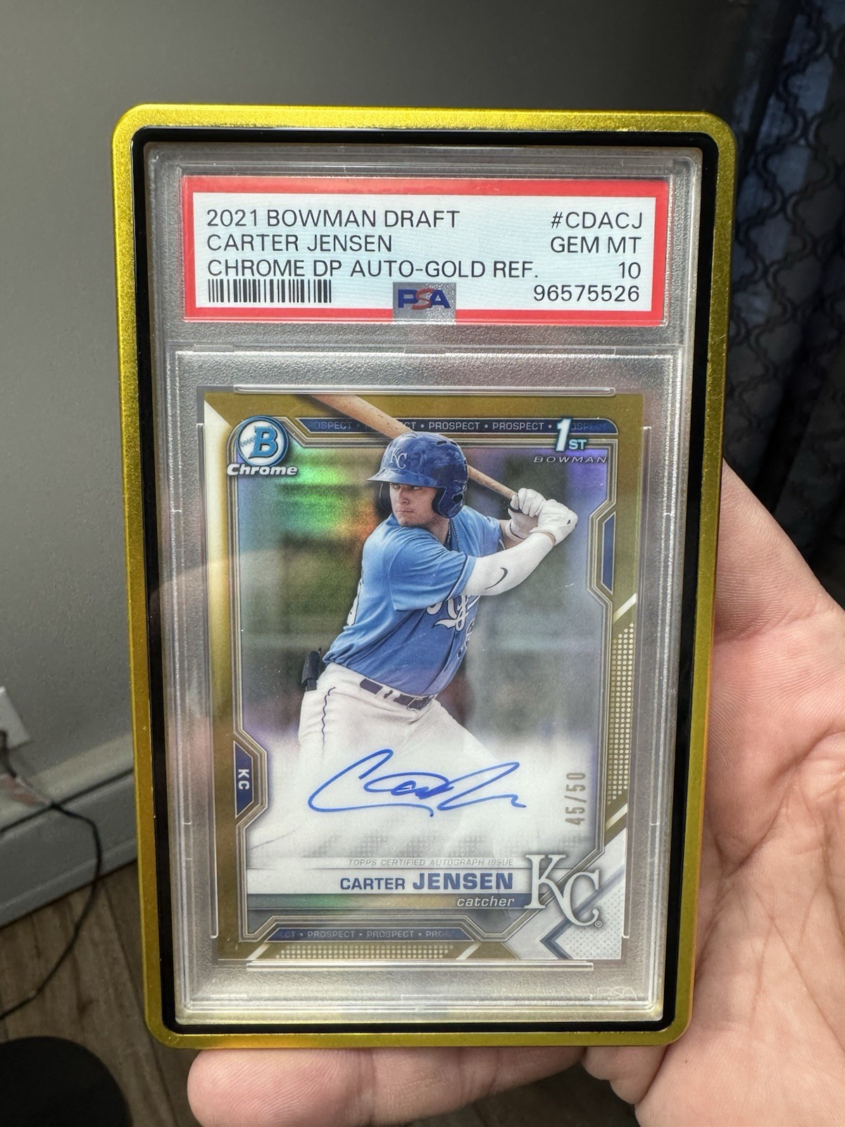 2021 Bowman Chrome 1st Auto Carter Jensen True Gold Refractor /50 PSA 10 🔥