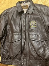 Giacca Bomber Vintage Pelle Life Member North American Hunting Club Taglia Large