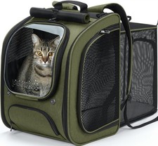 Pecute Expandable Cat Backpack Carrier, Large Space Cat Bubble Backpack, Brea...