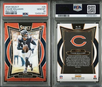Panini Select 2024 Caleb Williams #25 Red Prizm /99 PSA 10 Rookie