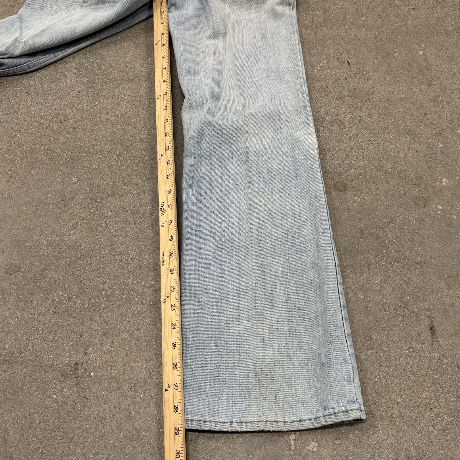 Vintage Levis Light Wash Jeans 28x30 Big Bell Bottom Flare Orange Tab 70s thumbnail 8