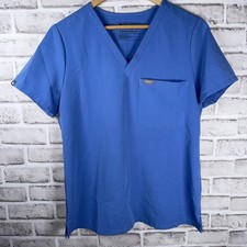 Figs Catarina One Pocket Scrub Top Blue Size Small S