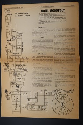 Vtg Albany Student Press Sept 25 1964 Motel Monopoly Dormitory Life SUNY History